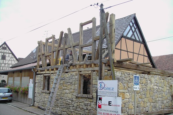 Réfection d'une maison alsacienne à Oltingue